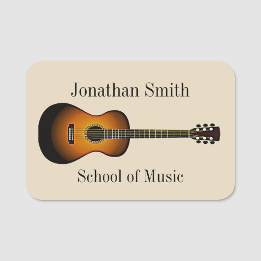Guitar Musical Design Name Tag (Voorkant)