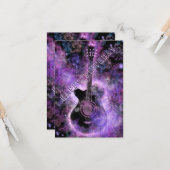 Guitar Musical Happy Birthday Kaart (Voorkant / Achterkant in situ)