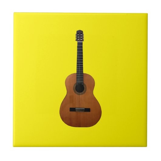 Guitar Musical Instrument Acoustic Yellow Tegeltje (Voorkant)