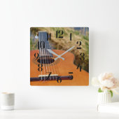 Guitar/Musical Instrument Foto Vierkante Klok (Huis)