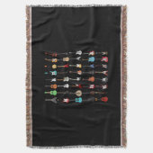 Guitar Musical Instrument Rock en Roll Deken (Voorkant Verticaal)