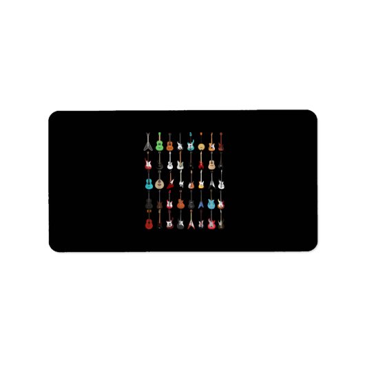 Guitar Musical Instrument Rock en Roll Etiket (Voorkant)