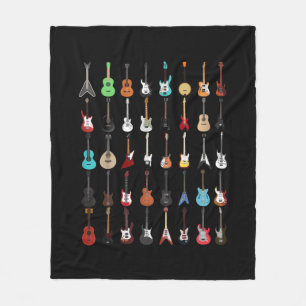 Guitar Musical Instrument Rock en Roll Fleece Deken