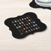 Guitar Musical Instrument Rock en Roll Kartonnen Onderzetters (Gekanteld)