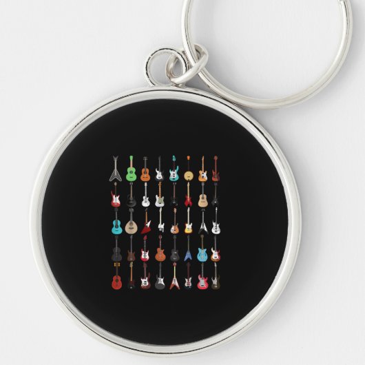 Guitar Musical Instrument Rock en Roll Sleutelhanger (Voorkant)