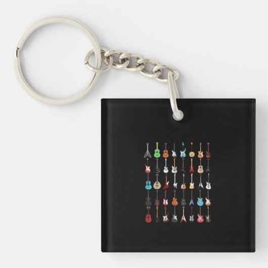 Guitar Musical Instrument Rock en Roll Sleutelhanger (voorkant)