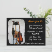 Guitar Musical Instruments Overweging Uitnodiginge Kaart (Staand voorkant)