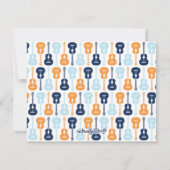 Guitar Musical Note Card Blues en Oranje Notitiekaartje (Achterkant)