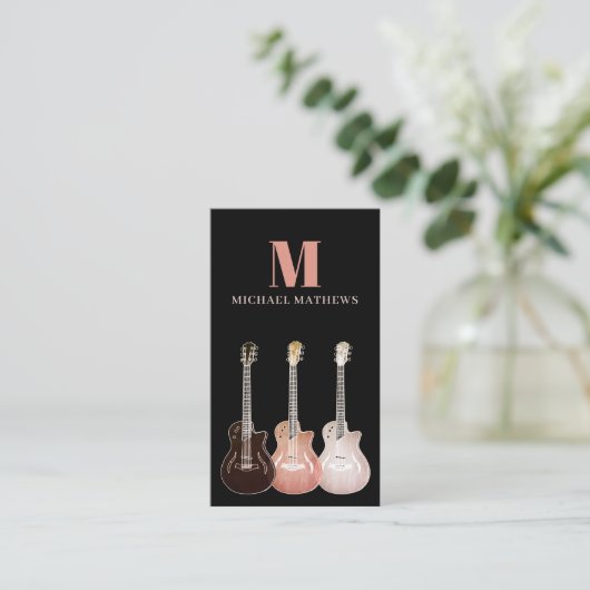 Guitar Musician and Music Teacher Visitekaartje (Staand voorkant)