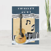 Guitar Musician Birthday Boy Kaart (Voorkant)