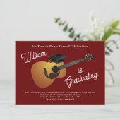 Guitar Musician Graduation Party Music Kaart (Staand voorkant)