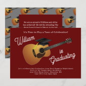 Guitar Musician Graduation Party Music Kaart (Voorkant / Achterkant)