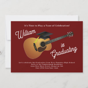 Guitar Musician Graduation Party Music Kaart