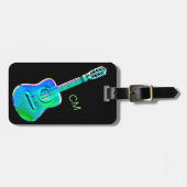 Guitar Musician Music Band Neon Colors Bagagelabel (Voorkant horizontaal)