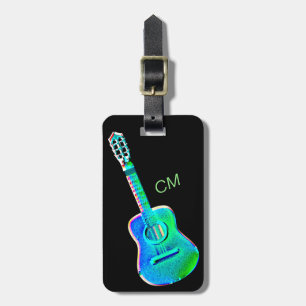 Guitar Musician Music Band Neon Colors Bagagelabel