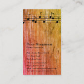 Guitar Musician Visitekaartje met Muzieknoten (Achterkant)