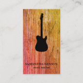Guitar Musician Visitekaartje met Muzieknoten (Voorkant)
