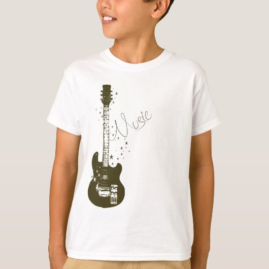 Guitar - Muziek Kinderen Ringer T-Shirt (Voorkant)