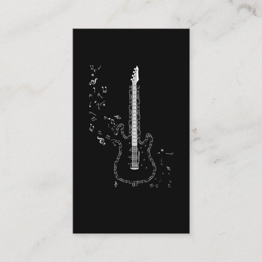 Guitar Muzieknoten Instrument Musicus gitarist Visitekaartje (Voorkant)