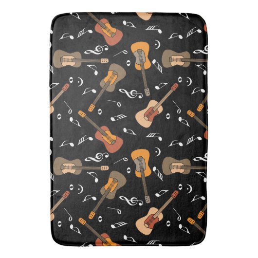 Guitar Muzieknoten Patroon Badmat (Voorkant Verticaal)