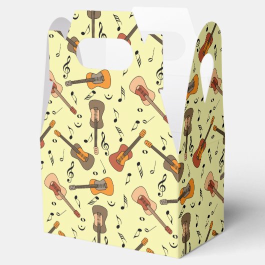 Guitar Muzieknoten Patroon Bedankdoosjes (Geopend)