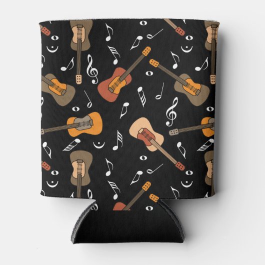 Guitar Muzieknoten Patroon Blikjeskoeler (Voorkant)