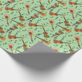 Guitar Muzieknoten Patroon Cadeaupapier (Hoek)