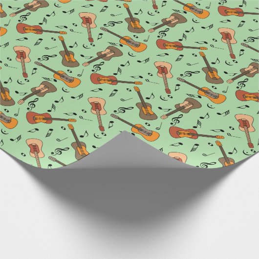 Guitar Muzieknoten Patroon Cadeaupapier (Hoek)