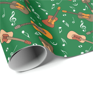 Guitar Muzieknoten Patroon Cadeaupapier