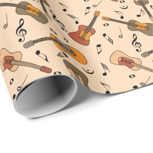 Guitar Muzieknoten Patroon Cadeaupapier