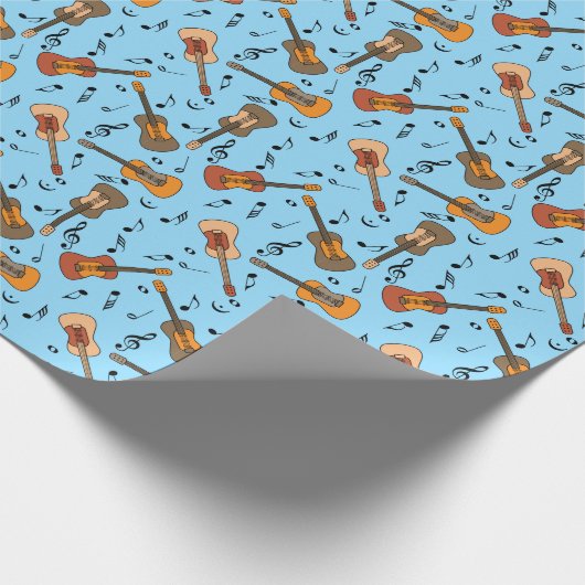 Guitar Muzieknoten Patroon Cadeaupapier (Hoek)
