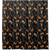 Guitar Muzieknoten Patroon Douchegordijn (Voorkant)