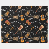 Guitar Muzieknoten Patroon Fleece Deken (Voorkant (Horizontaal))