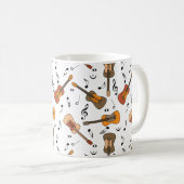 Guitar Muzieknoten Patroon Koffiemok (Voorkant rechts)