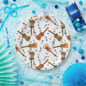 Guitar Muzieknoten Patroon Papieren Bordje (Feest)