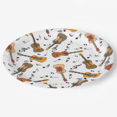 Guitar Muzieknoten Patroon Papieren Bordje (Gekanteld)