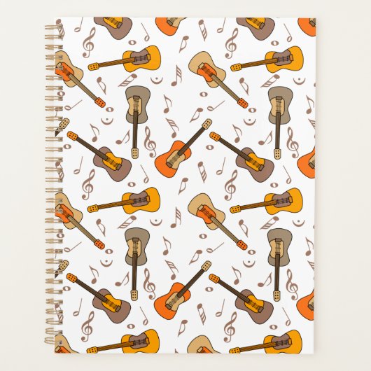 Guitar Muzieknoten Patroon Planner (Voorkant)