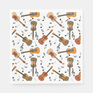 Guitar Muzieknoten Patroon Servet
