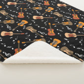 Guitar Muzieknoten Patroon Sherpa Deken (3/4)