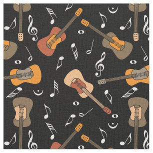 Guitar Muzieknoten Patroon Stof