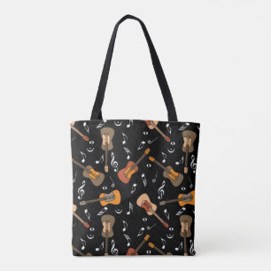 Guitar Muzieknoten Patroon Tote Bag
