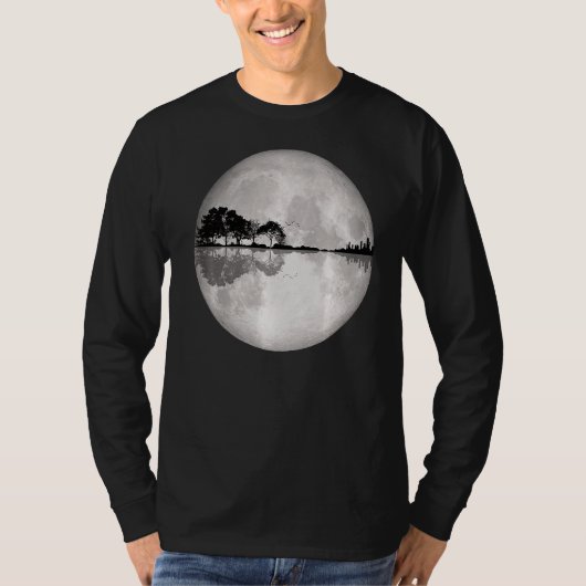 Guitar Natuur Moon Retro Style Guitarist T-shirt (Voorkant)