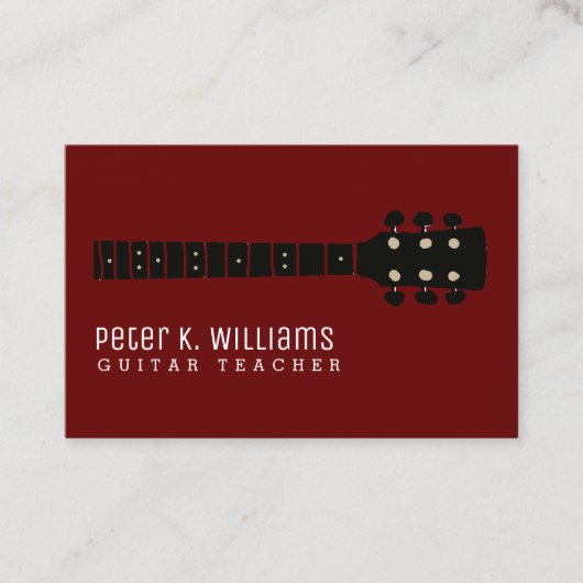 Guitar-Neck Guitar Teacher Visitekaartje (Voorkant)