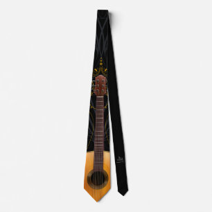 Guitar Necktie Music-Thed Design Versie 4 Stropdas