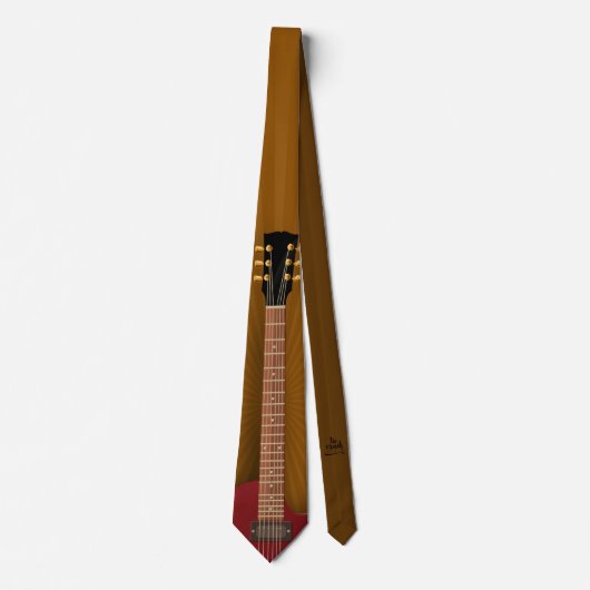 Guitar Necktie Music-Thleed Design Versie 2 Stropdas (Voorkant)