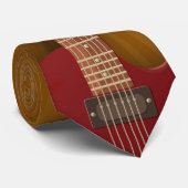 Guitar Necktie Music-Thleed Design Versie 2 Stropdas (Opgerold)