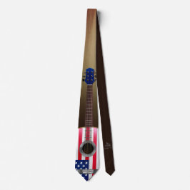 Guitar Necktie Versie 5 Patriottisch Stropdas