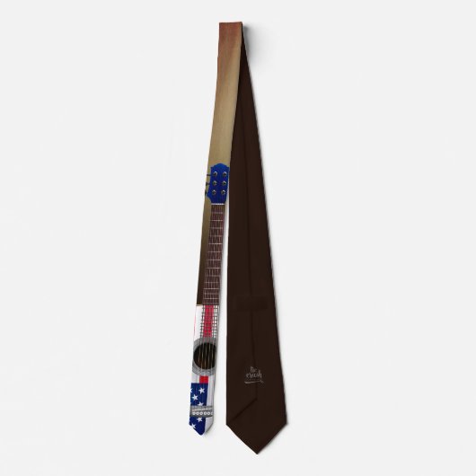 Guitar Necktie Versie 5 Patriottisch Stropdas (Achterkant)