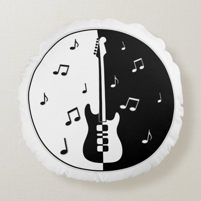 Guitar Night Rond Kussen (Voorkant)