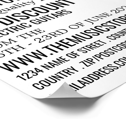 Guitar Notes, Musical Instrument Store Poster (Hoek)